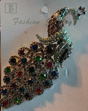 Load image into Gallery viewer, Luxury Fashion Brooches- 2 Gold AB Stone, 1 Silver Mul Peacok in stock (New Arrivals)
